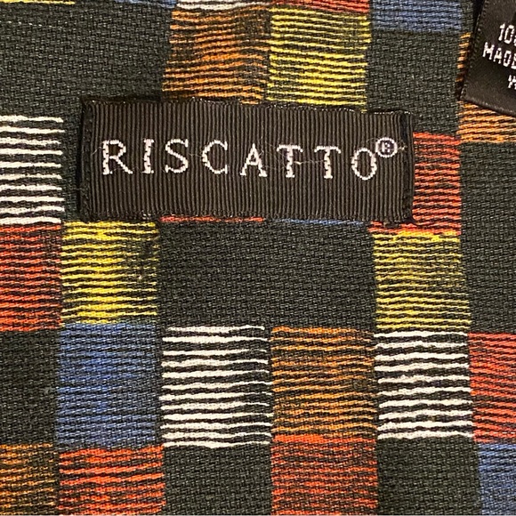 Riscatto Shirt Mens Size L Multicolor Geometric Short Sleeve Button Up - Picture 2 of 13